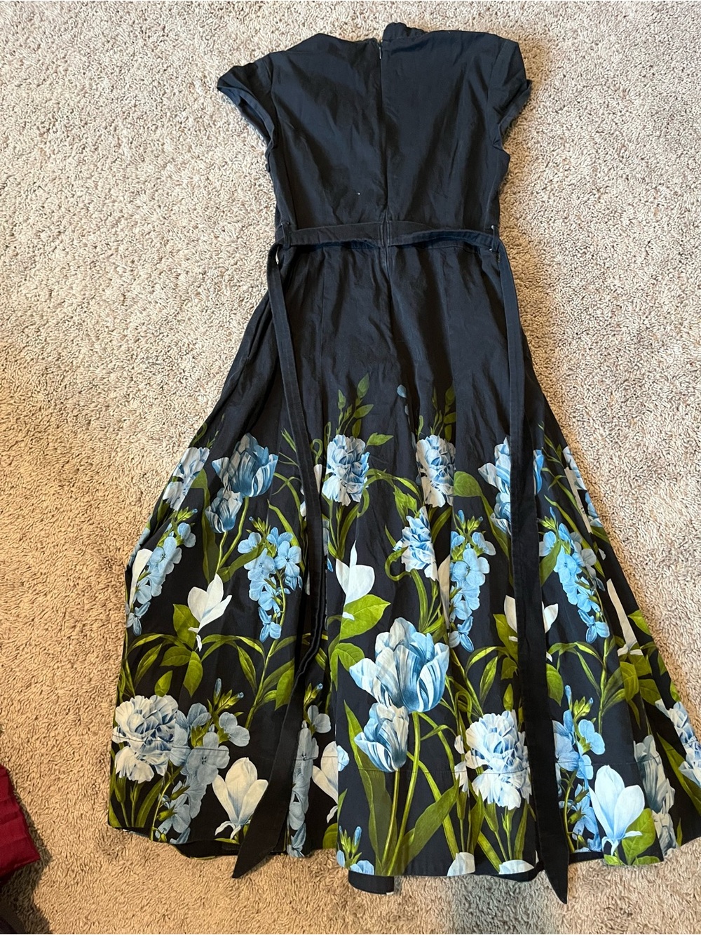 Sachin + Babi Navy Maxi Dress with Blue Floral Border - Picture 7 of 9